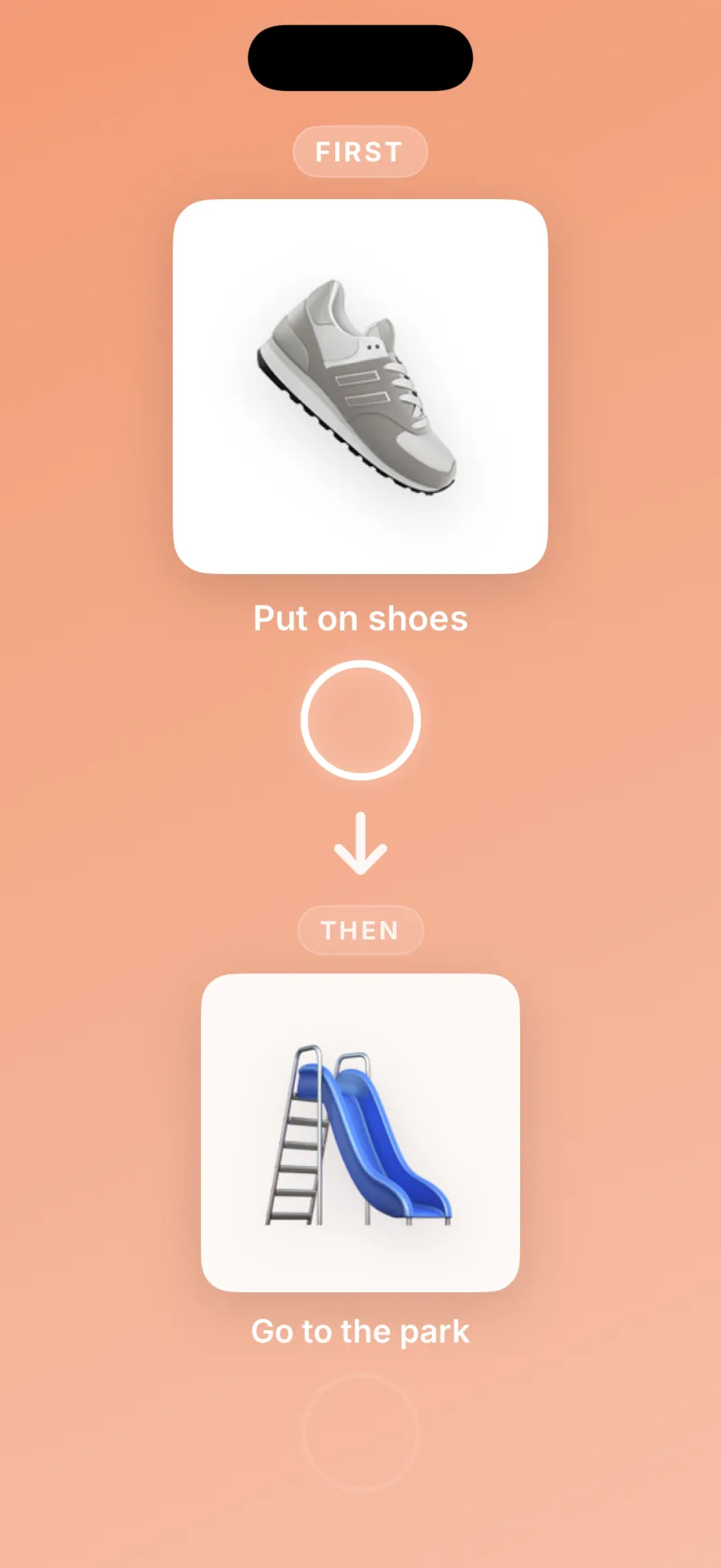 An AI-generated First-Then board